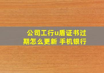 公司工行u盾证书过期怎么更新 手机银行